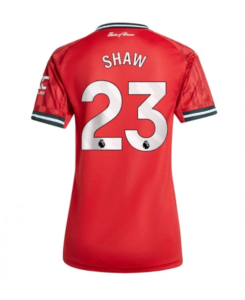 Günstige Manchester United Luke Shaw #23 Heimtrikot Damen 2025-26 Kurzarm Günstige Manchester United Luke Shaw #23 Heimtrikot Damen 2025-26 Kurzarm